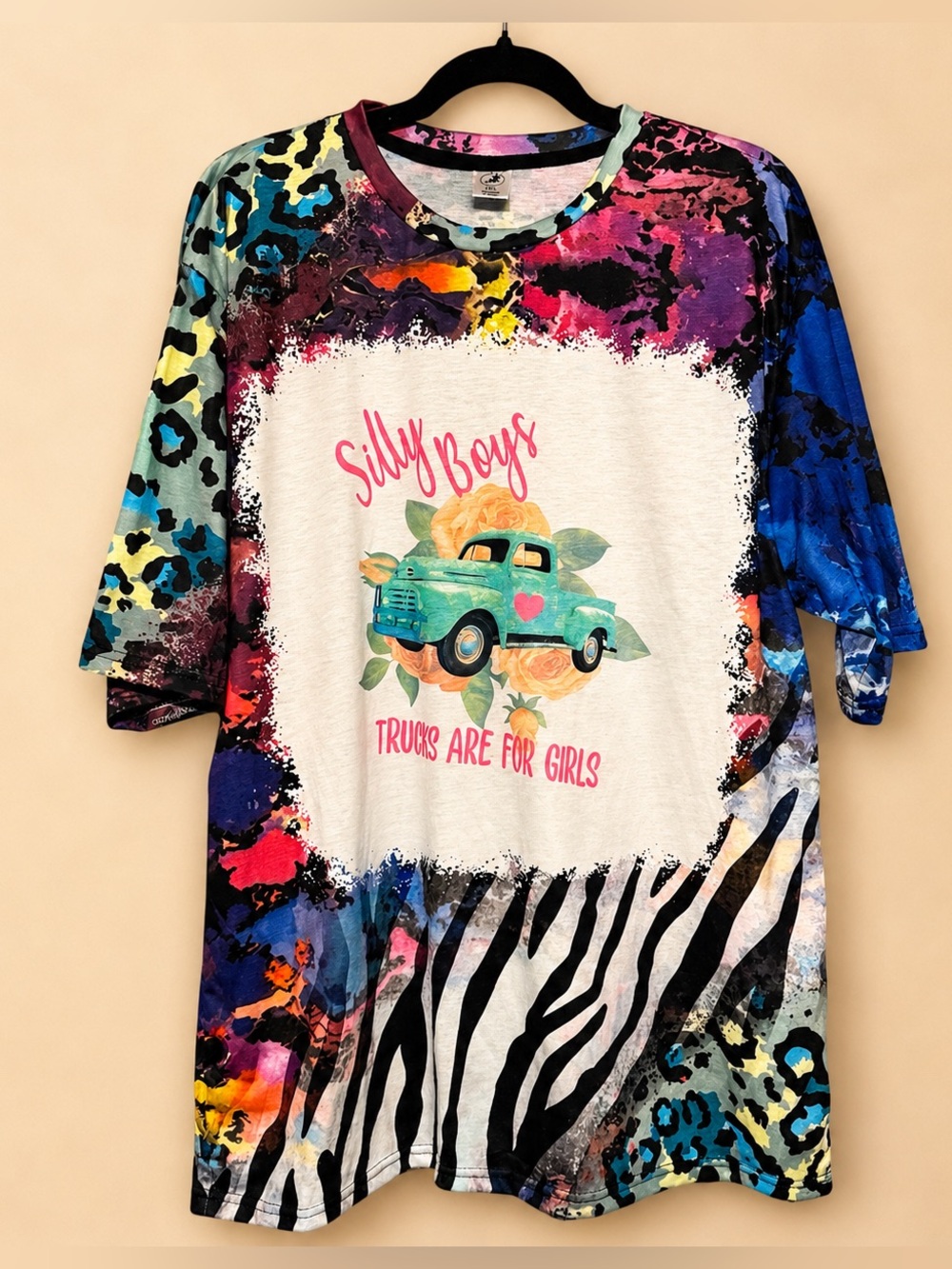 Silly Boys Trucks Are For Girls Handmade Graphic Tee 2X